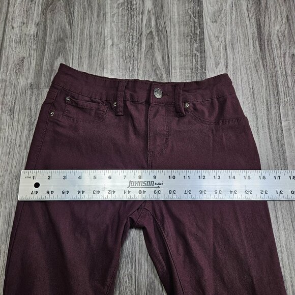 YMI Jeans Womens Medium Burgundy Stretch Skinny Casual Pants - Picture 9 of 12